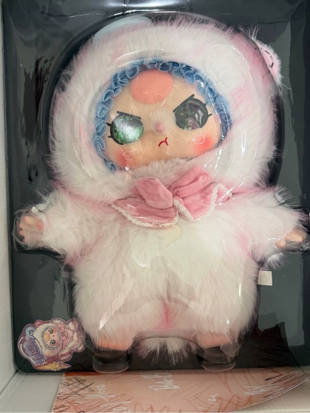 Baby Three AI 800 % Confirmed Pink Fluffy Ram With Green Liquid Glitter Eyes - Picture 1 of 6